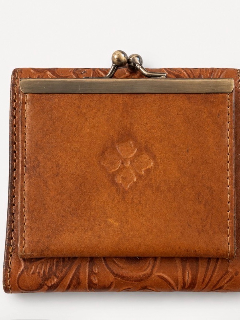 Patricia Nash Embossed Floral Leather Wallet - Cognac Brown - Picture 3 of 3